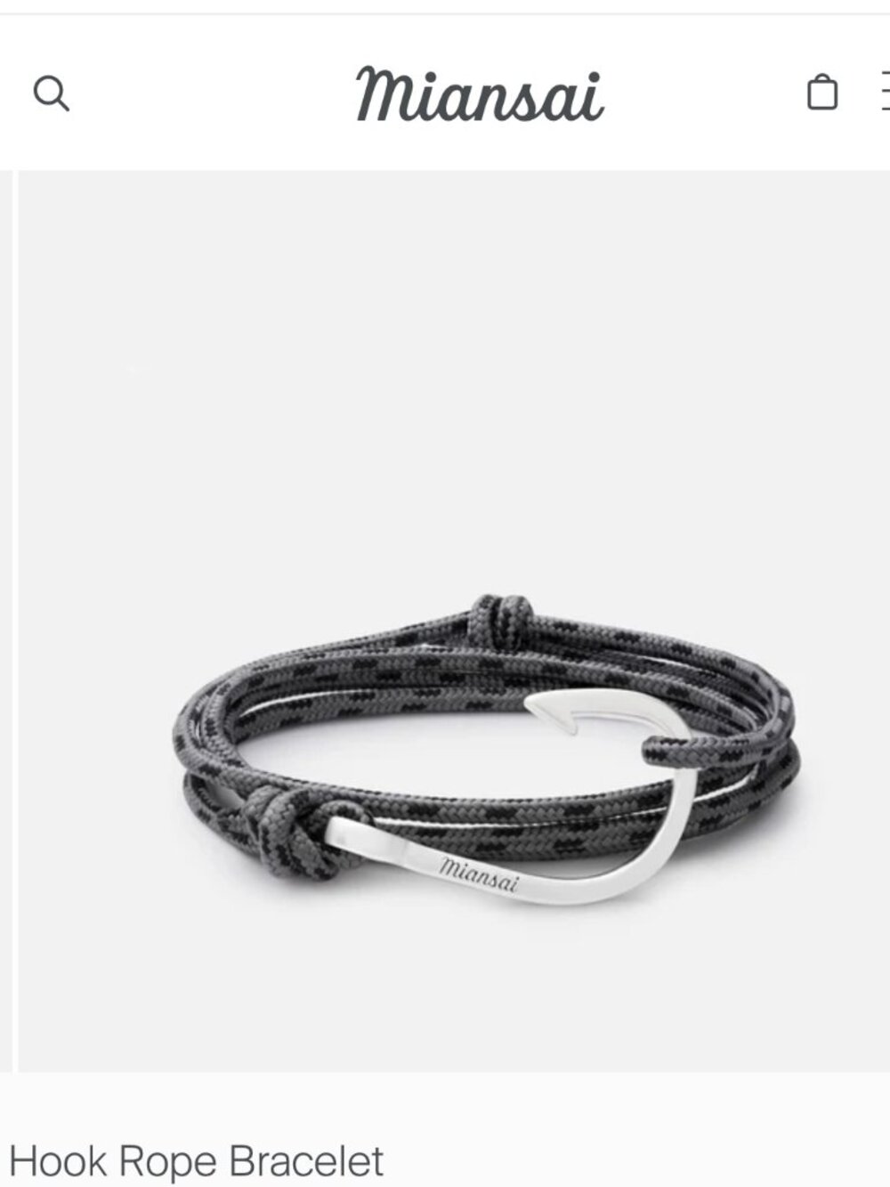 Miansai Hook Bracelet Concrete colored cord